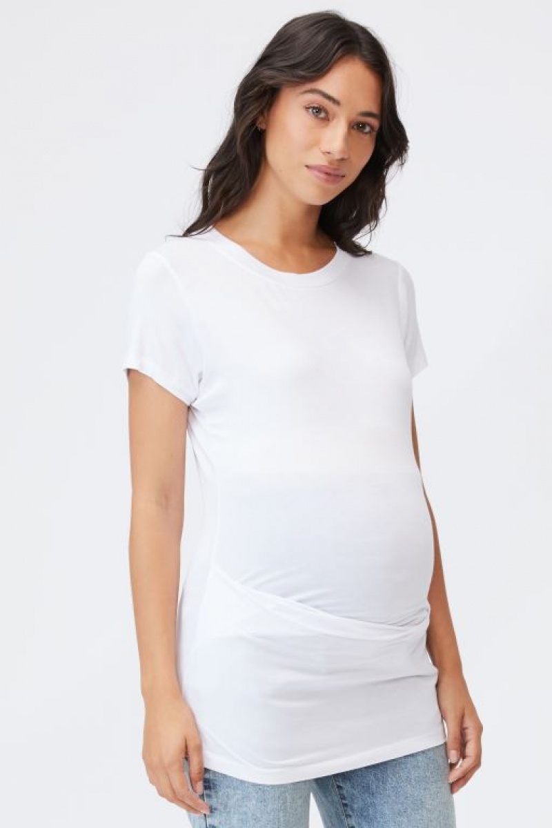 Camiseta Cotton On Maternity Wrap Front Corta Sleeve Mujer Blancas | L4nJbtzp9lO