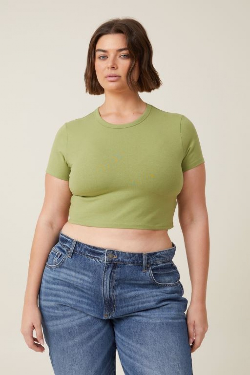 Camiseta Cotton On Micro Crop Mujer Verde | oCf9ym1wEWu