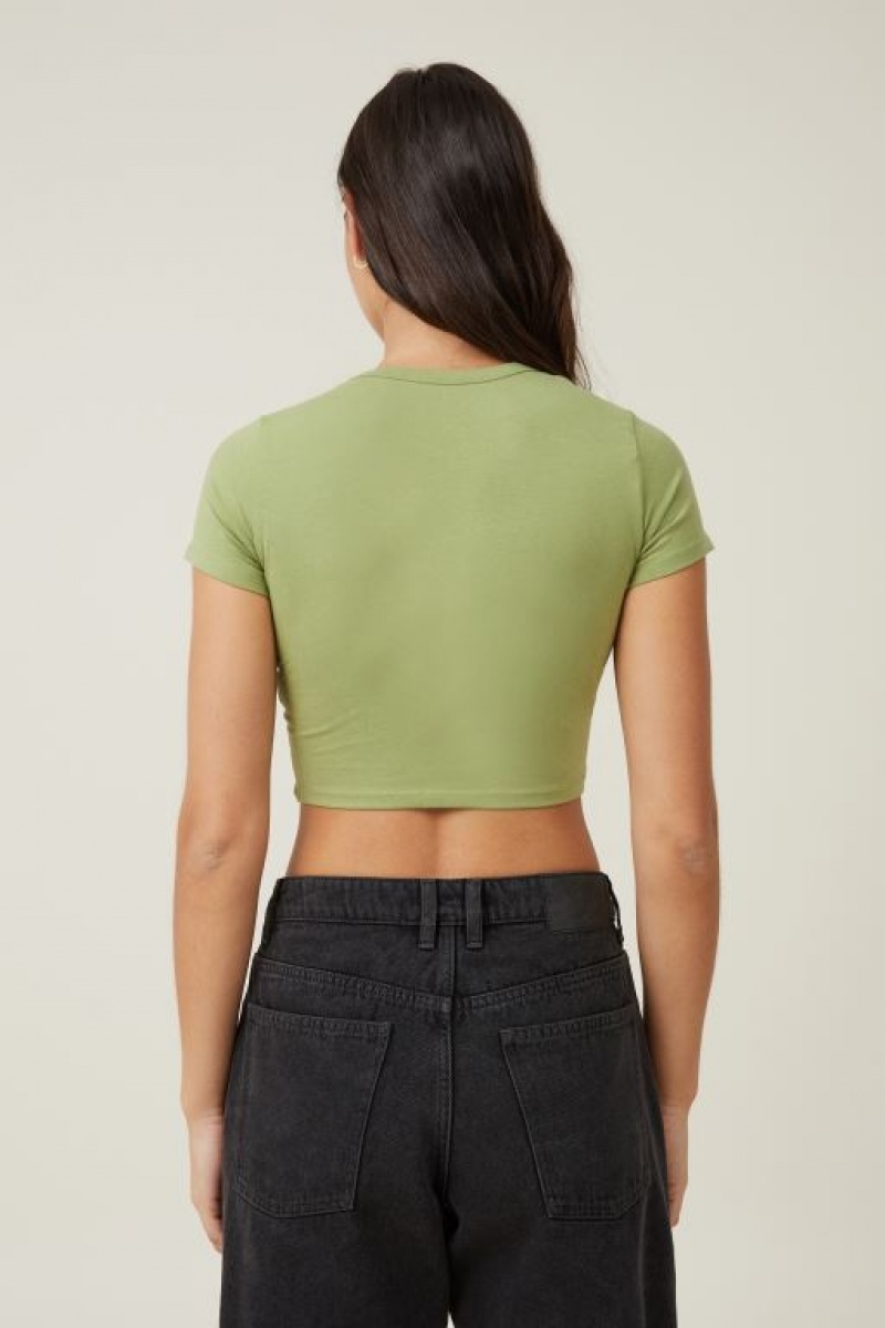 Camiseta Cotton On Micro Crop Mujer Verde | oCf9ym1wEWu