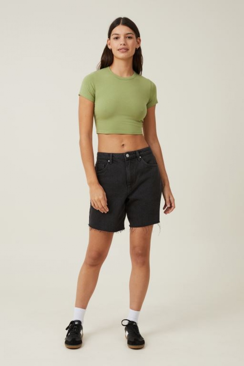 Camiseta Cotton On Micro Crop Mujer Verde | oCf9ym1wEWu