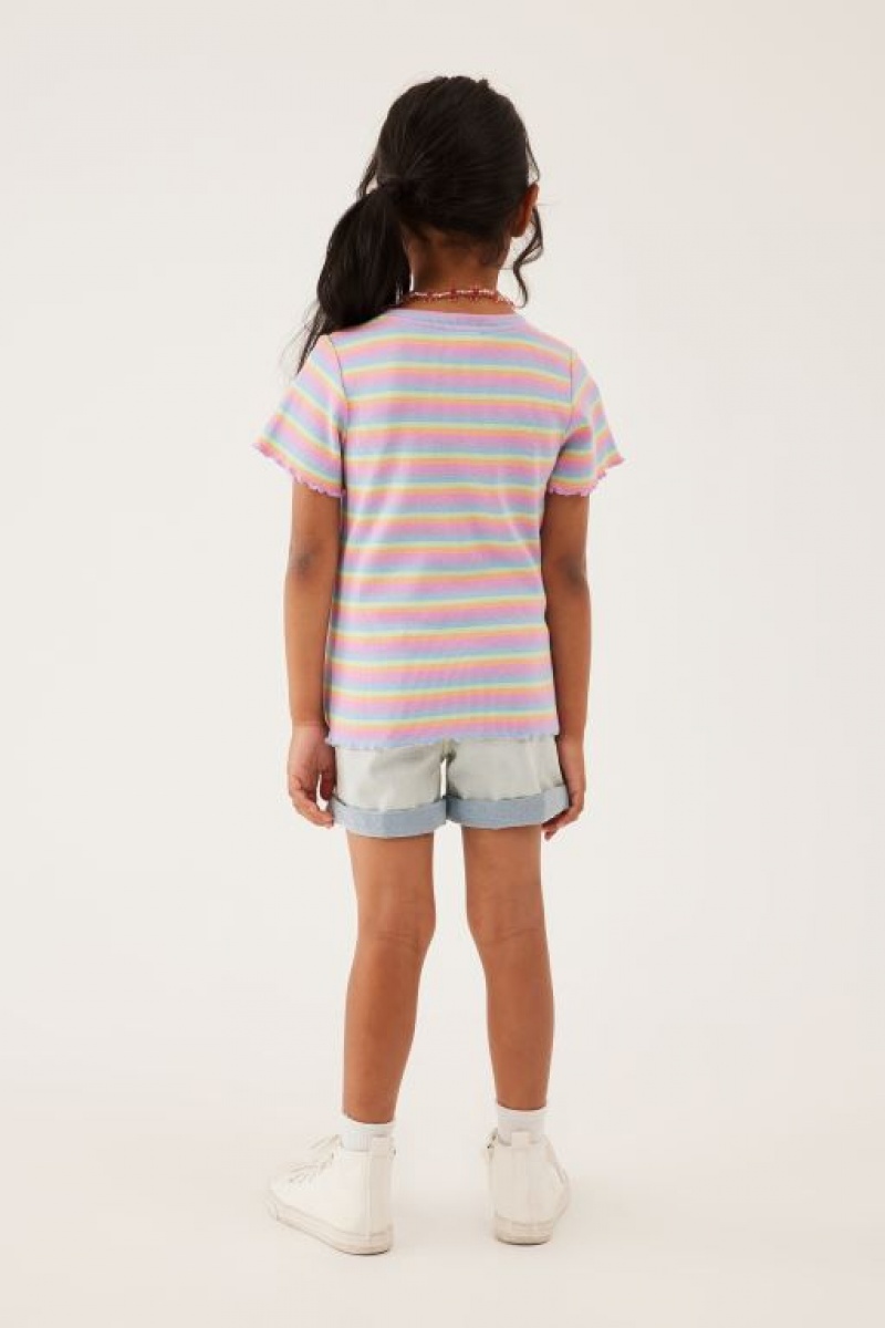 Camiseta Cotton On Raya Rib Baby Niña Multicolor Rayadas | mPkaSMqYZ4K