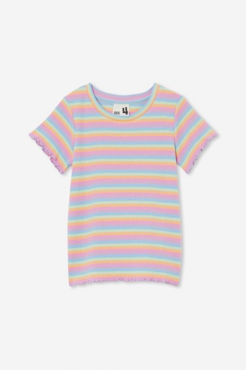 Camiseta Cotton On Raya Rib Baby Niña Multicolor Rayadas | mPkaSMqYZ4K