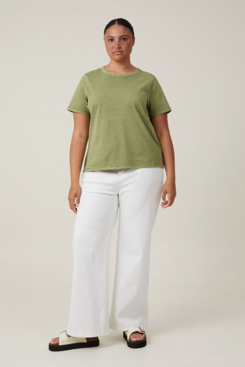 Camiseta Cotton On The Classic Organic Mujer Kaki | OsTQdiWg20G