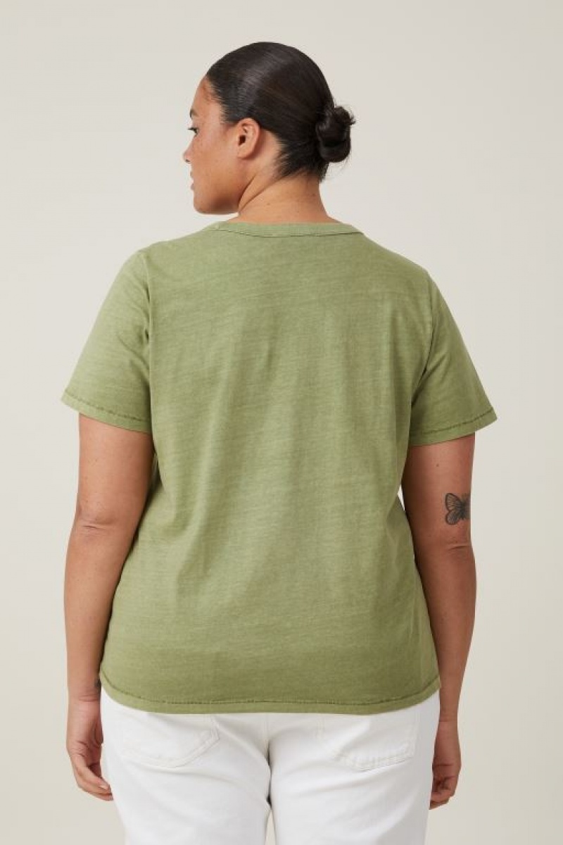 Camiseta Cotton On The Classic Organic Mujer Kaki | OsTQdiWg20G