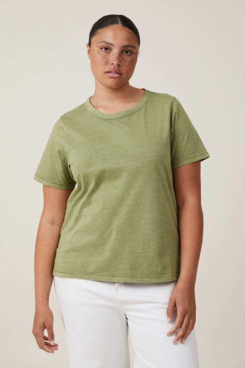 Camiseta Cotton On The Classic Organic Mujer Kaki | OsTQdiWg20G