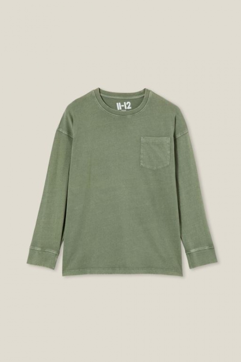 Camiseta Cotton On The Eddy Essential Long Sleeve Niño Verde Azules | vcnFQN3M2dU