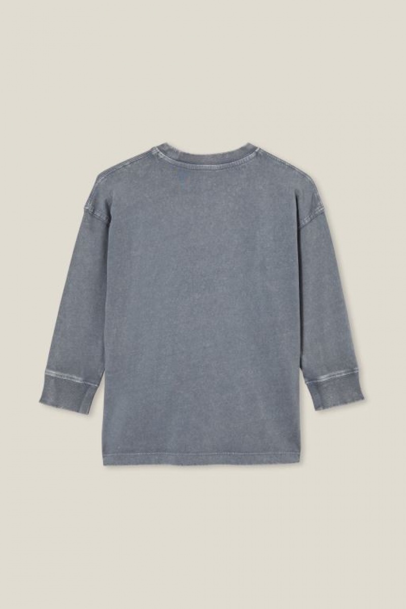 Camiseta Cotton On The Essential Long Sleeve Niño Gris Azules | DXoRYgXC3l0