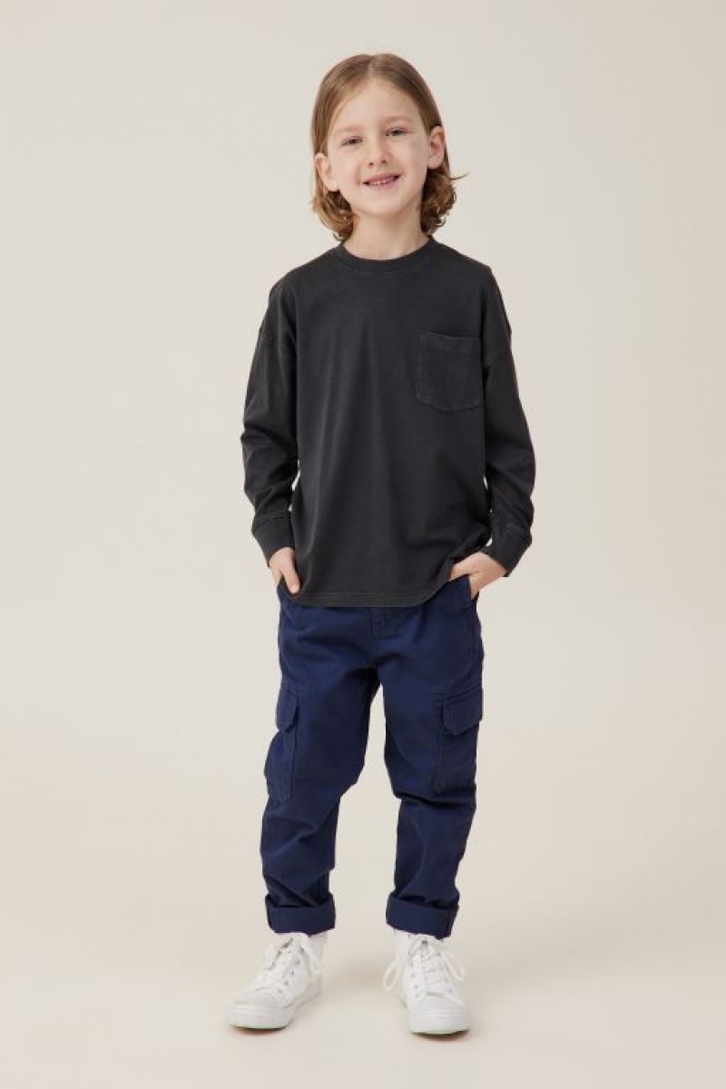 Camiseta Cotton On The Essential Long Sleeve Niño Azules | 4FpcKR8u3pv