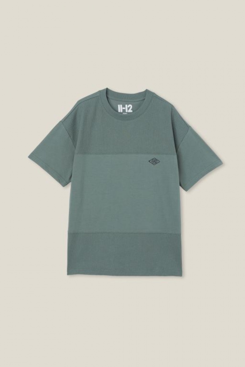 Camiseta Cotton On Walt Spliced Waffle Corta Sleeve Niño Verde | jBA2OEtoWbv