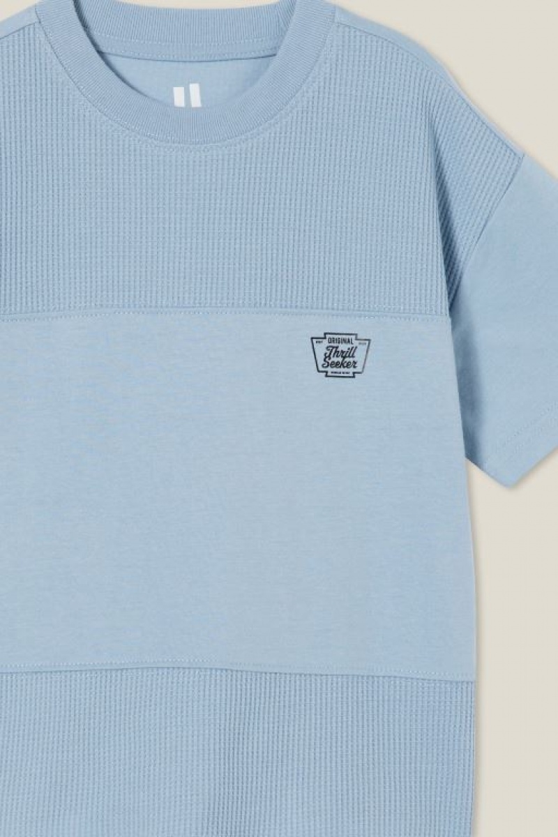 Camiseta Cotton On Walter Spliced Waffle Corta Sleeve Niño Azules | A65pRH7prUQ