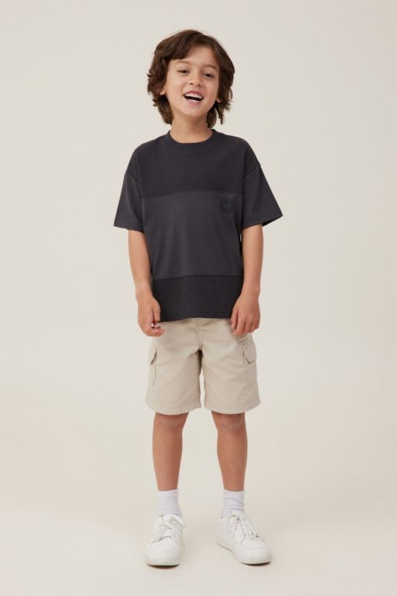 Camiseta Cotton On Walter Spliced Waffle Corta Sleeve Niño Phantom | pza81eMI7Su