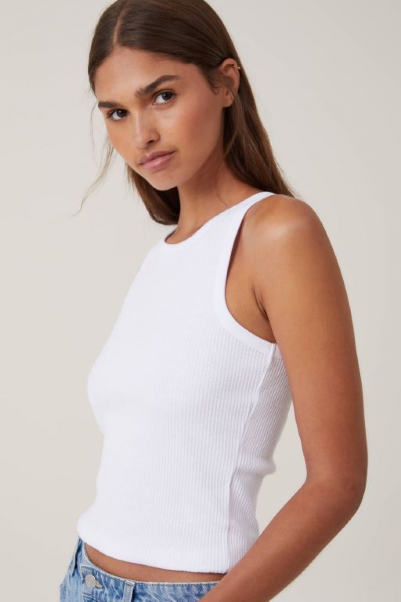 Camiseta Tirantes Cotton On High Neck Mujer Blancas | exF05JxLtg4