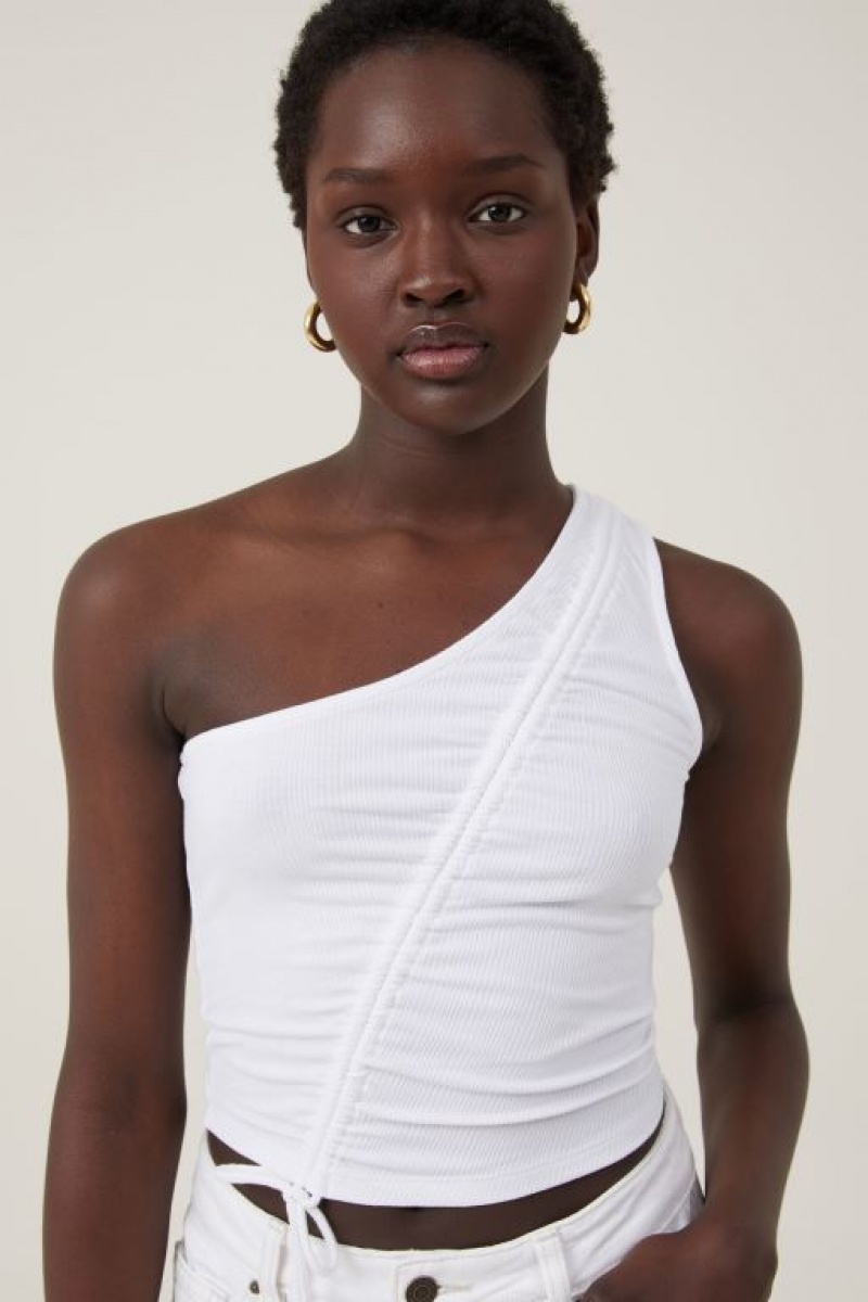 Camiseta Tirantes Cotton On Marli One Shoulder Rouched Mujer Blancas | kkvZ33E8c0Q