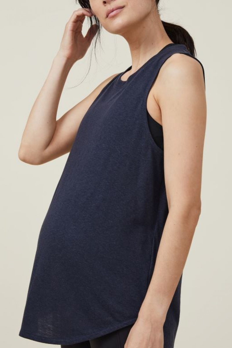 Camiseta Tirantes Cotton On Maternity Active Curve Hem Mujer Azul Marino | QfJVukubyzO