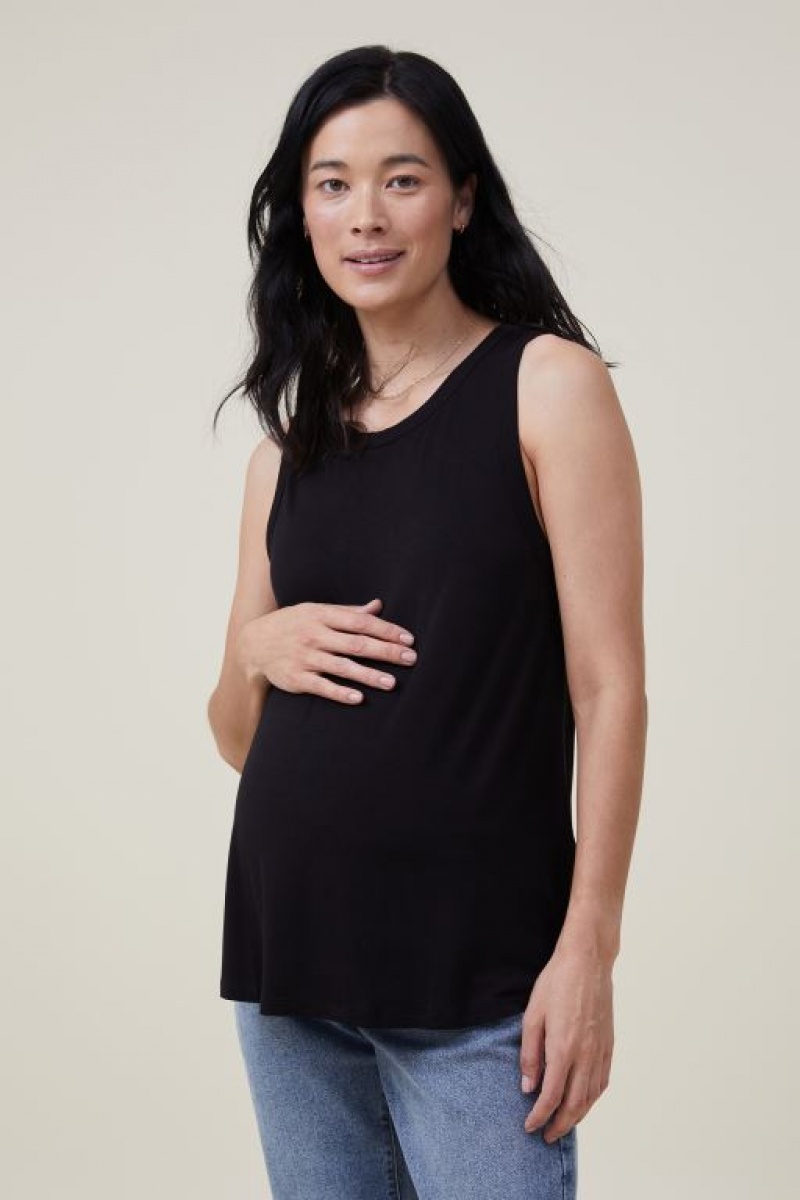 Camiseta Tirantes Cotton On Maternity Everyday Girlfriend _3 Pack Mujer Negras Blancas Rayadas Blancas Verde | vtLUOYClIjB