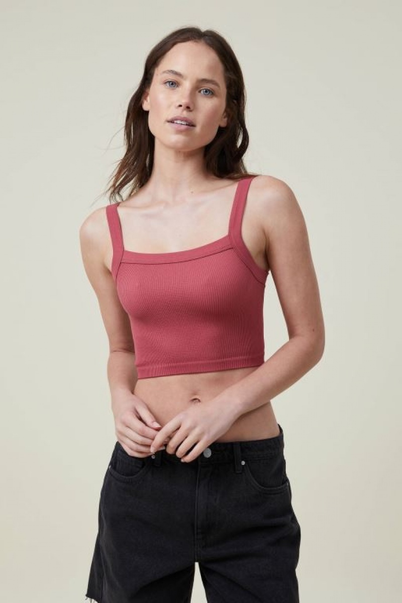 Camiseta Tirantes Cotton On Seamless Nelly Directo Neck Mujer Rojas | hOHROy2rhVy