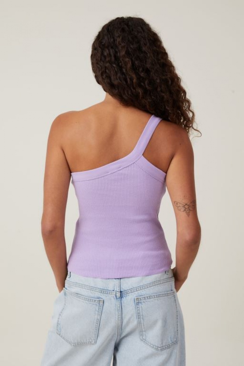 Camiseta Tirantes Cotton On The 91 One Shoulder Mujer Moradas | nQVTDQrlDCr