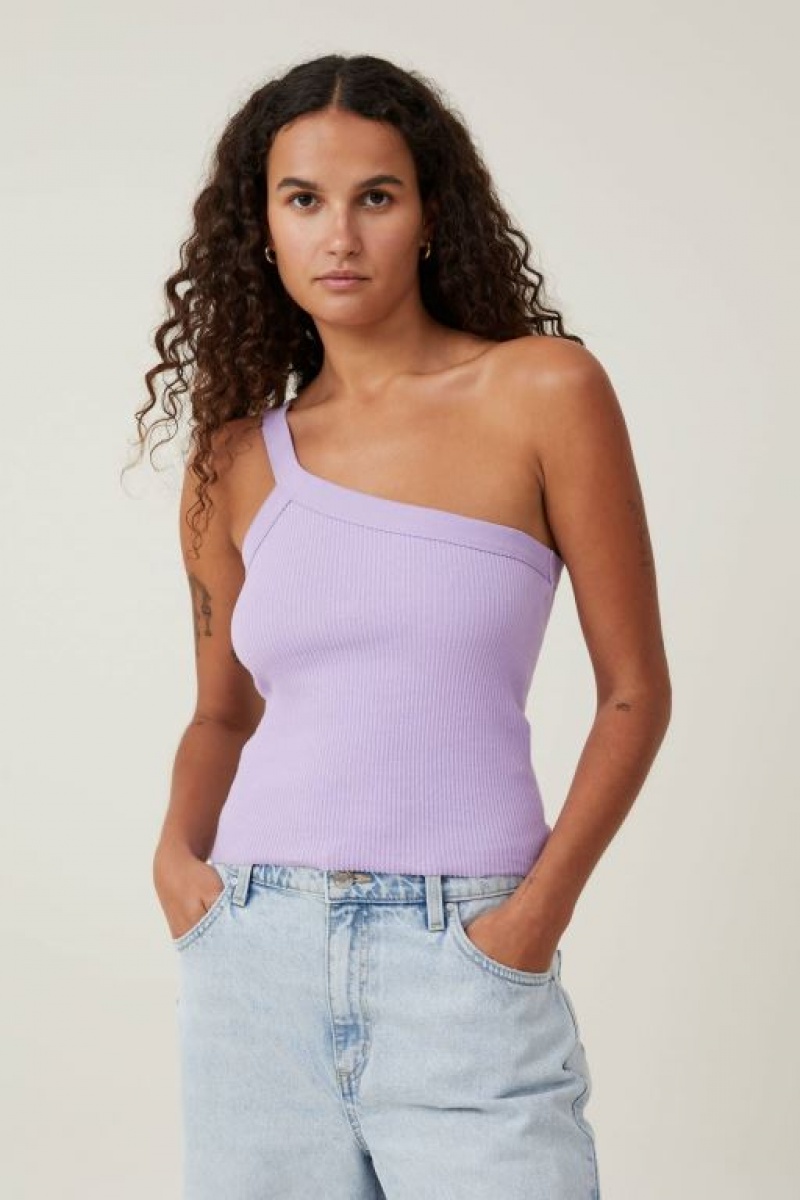 Camiseta Tirantes Cotton On The 91 One Shoulder Mujer Moradas | nQVTDQrlDCr