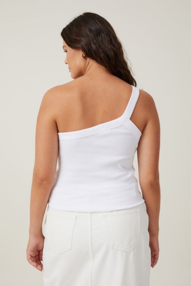 Camiseta Tirantes Cotton On The 91 One Shoulder Mujer Blancas | KoF40gYO4bu