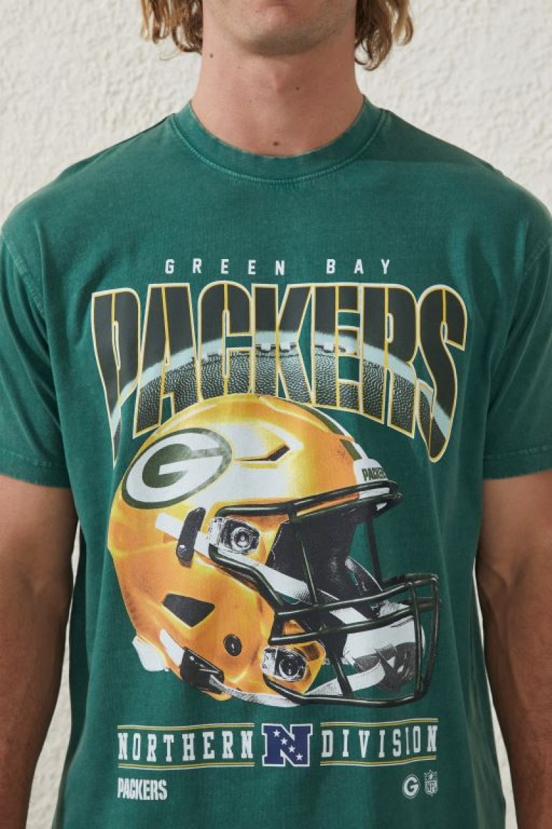 Camisetas Estampadas Cotton On Active Nfl Oversized Hombre Verde | sruVnNwcZ2A