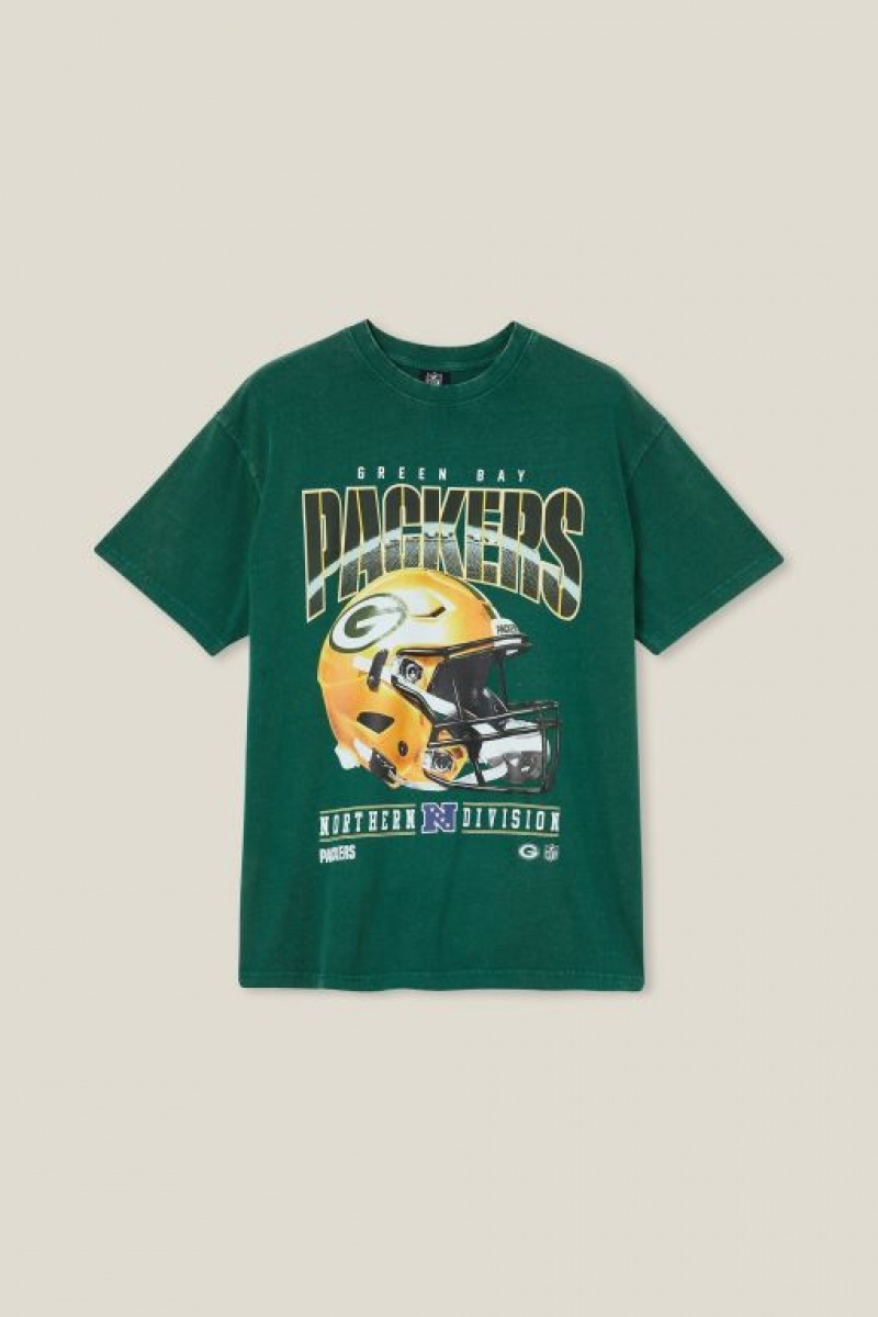 Camisetas Estampadas Cotton On Active Nfl Oversized Hombre Verde | sruVnNwcZ2A