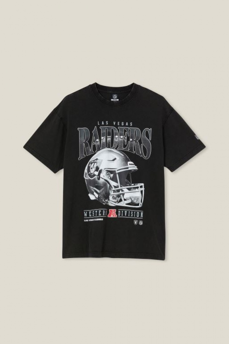 Camisetas Estampadas Cotton On Active Nfl Oversized Hombre Negras | XsmWHEph1hR