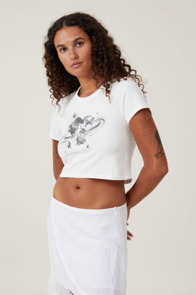 Camisetas Estampadas Cotton On Crop Fit Estampadas Mujer Blancas | Y6ZKYY6puNf