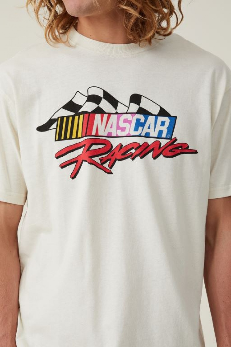 Camisetas Estampadas Cotton On Nascar Loose Fit Hombre Beige | mwqiXE9L12q