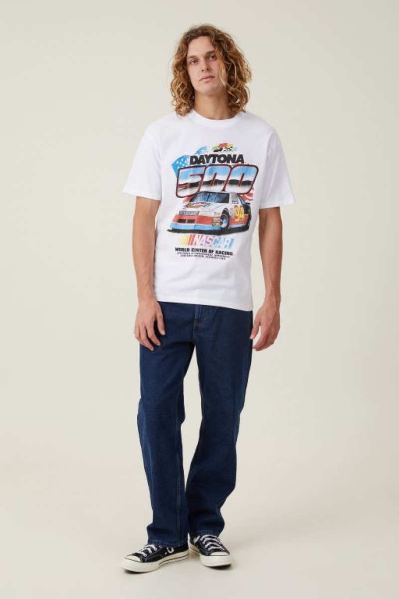 Camisetas Estampadas Cotton On Nascar Loose Fit Hombre Blancas | o2TF7iJYyvJ