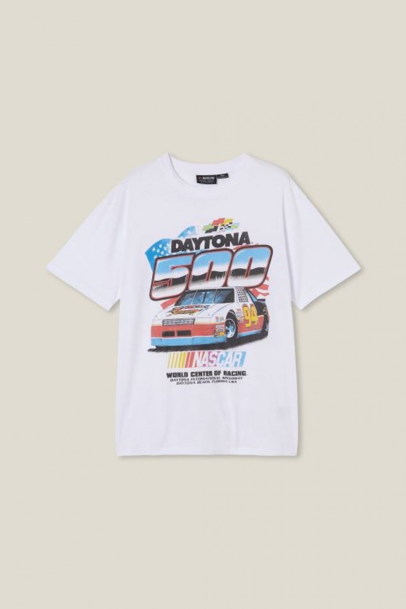 Camisetas Estampadas Cotton On Nascar Loose Fit Hombre Blancas | o2TF7iJYyvJ