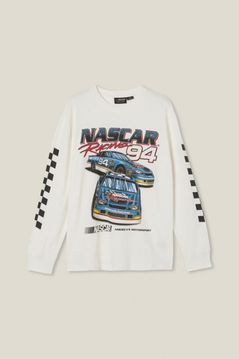 Camisetas Estampadas Cotton On Nascar Long Sleeve Hombre Blancas | aghjylDKTvl