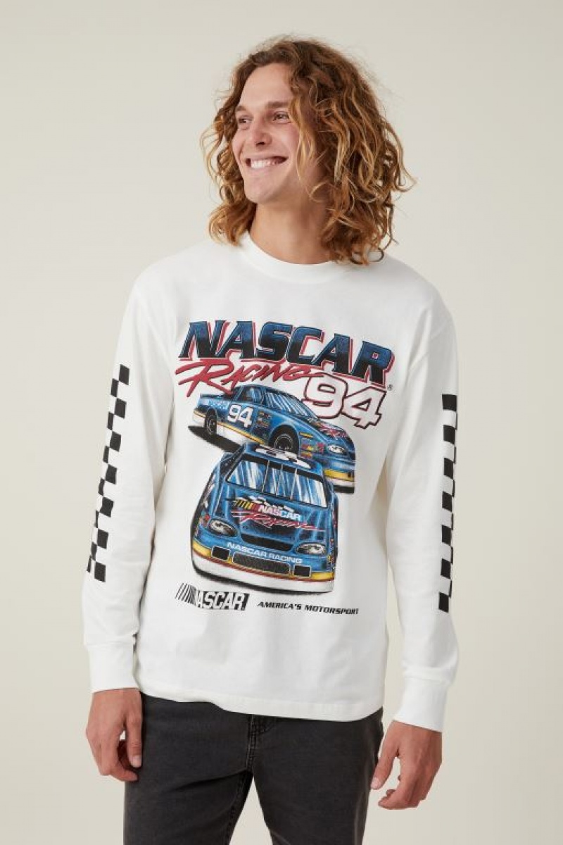 Camisetas Estampadas Cotton On Nascar Long Sleeve Hombre Blancas | aghjylDKTvl