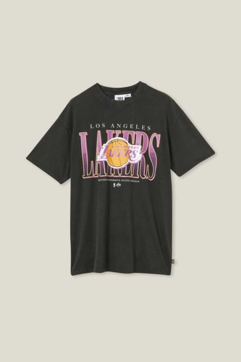 Camisetas Estampadas Cotton On Nba Loose Fit Hombre Negras | MKEsg62EY8o