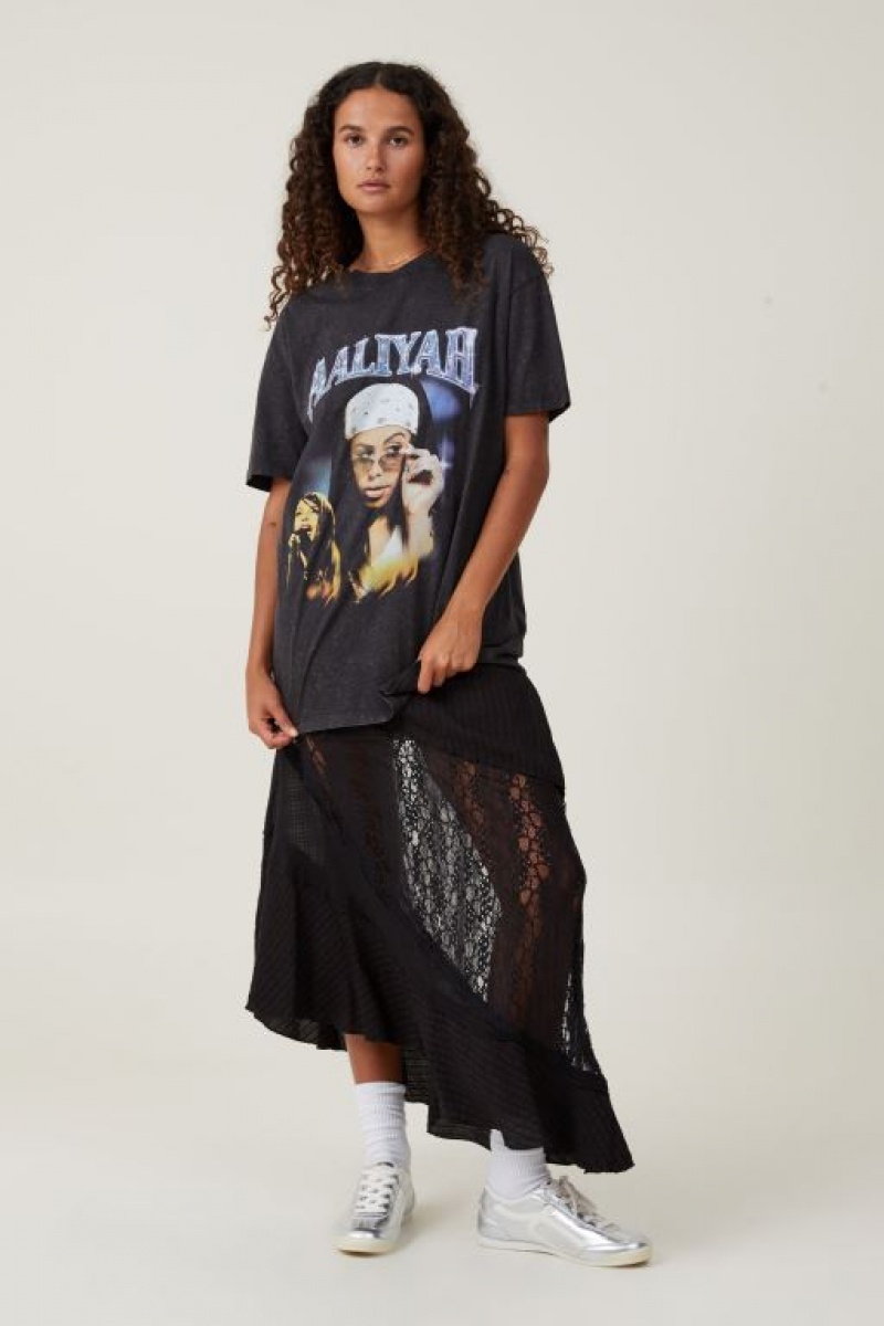 Camisetas Estampadas Cotton On The Oversized Hip Hop Mujer Negras | PcusTXgwAWI