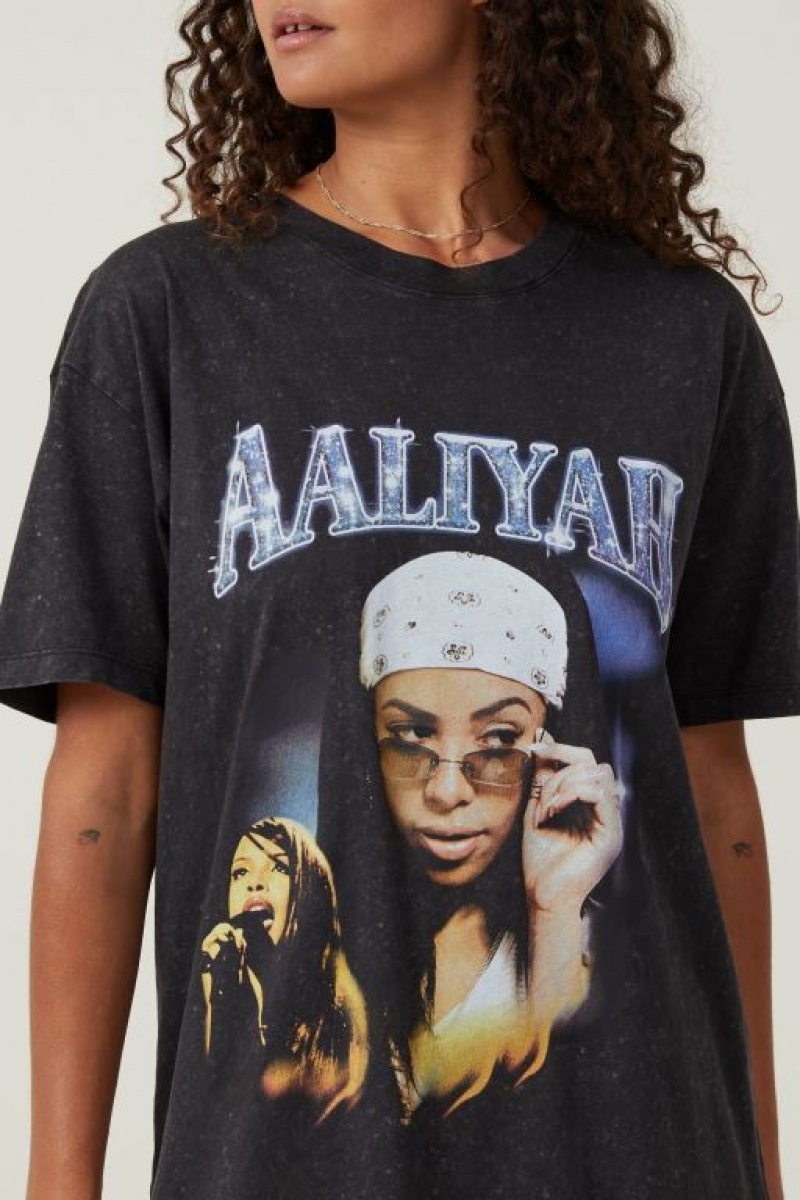 Camisetas Estampadas Cotton On The Oversized Hip Hop Mujer Negras | PcusTXgwAWI