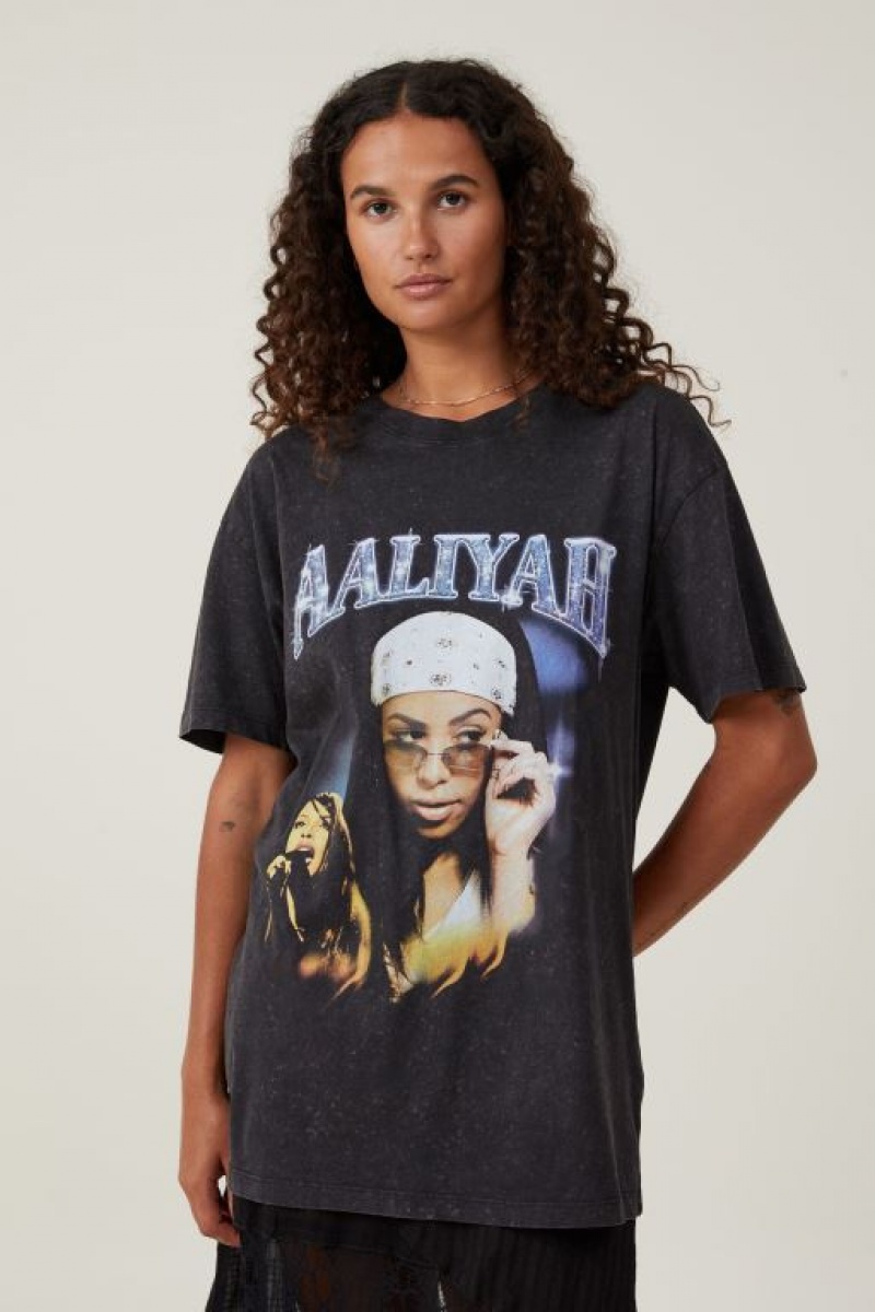 Camisetas Estampadas Cotton On The Oversized Hip Hop Mujer Negras | PcusTXgwAWI