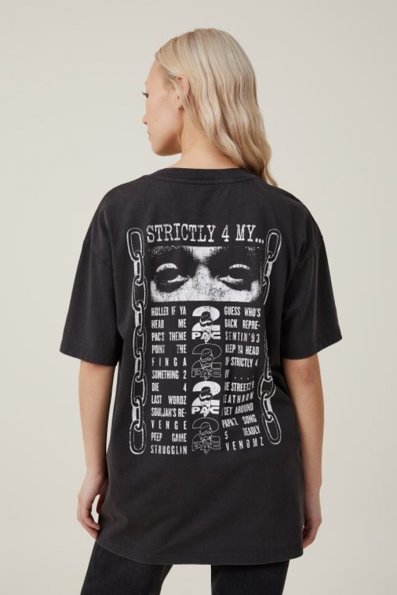 Camisetas Estampadas Cotton On The Oversized Hip Hop Mujer Negras | 8p7hauQwxrW