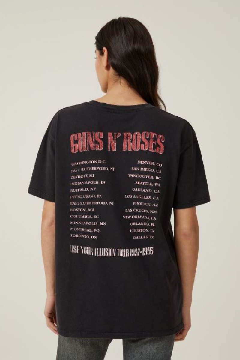 Camisetas Estampadas Cotton On The Oversized Guns N Roses Mujer Negras | delJFP2bdpD