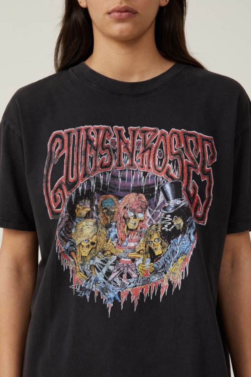 Camisetas Estampadas Cotton On The Oversized Guns N Roses Mujer Negras | delJFP2bdpD