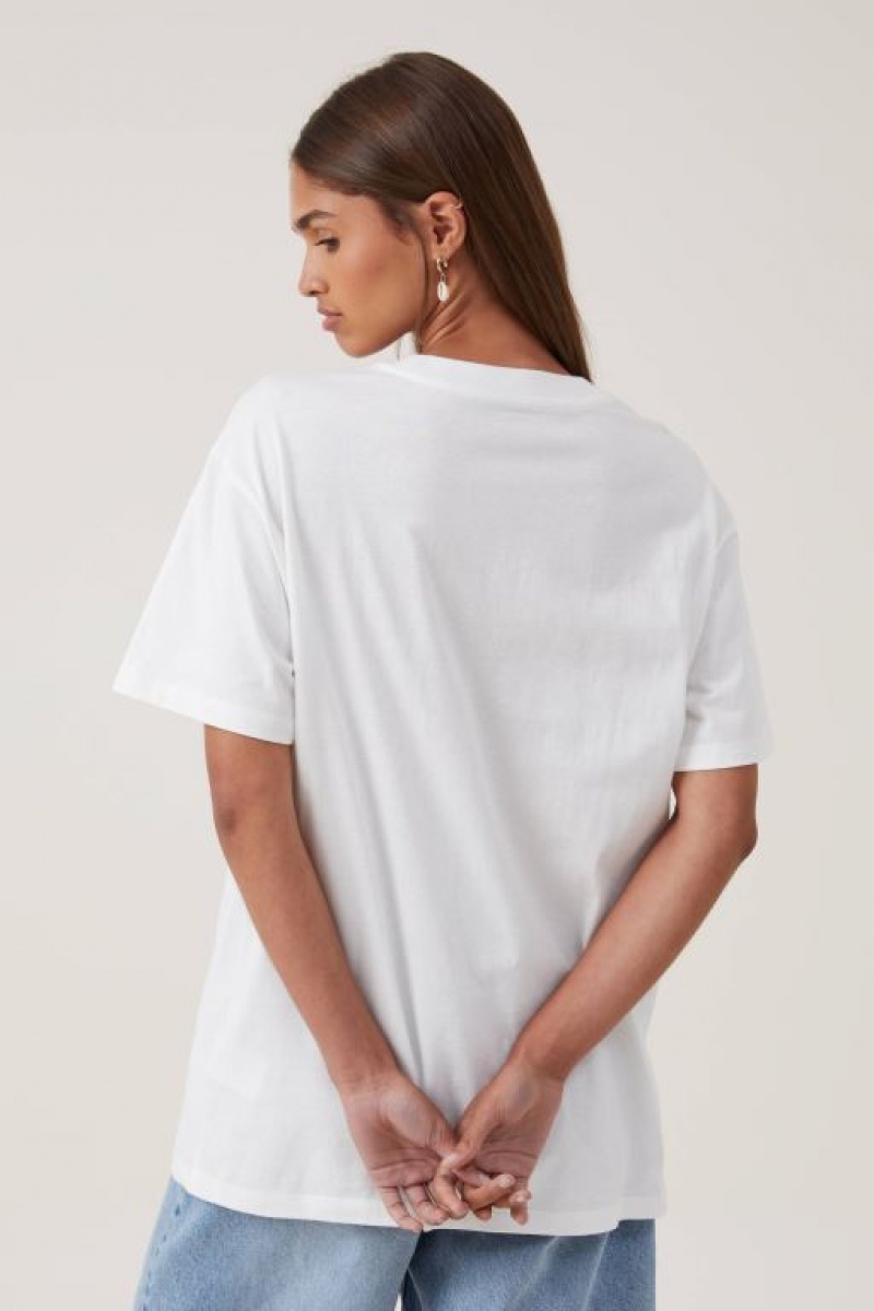 Camisetas Estampadas Cotton On The Oversized Estampadas Mujer Blancas | Ax0oWLsWSXn