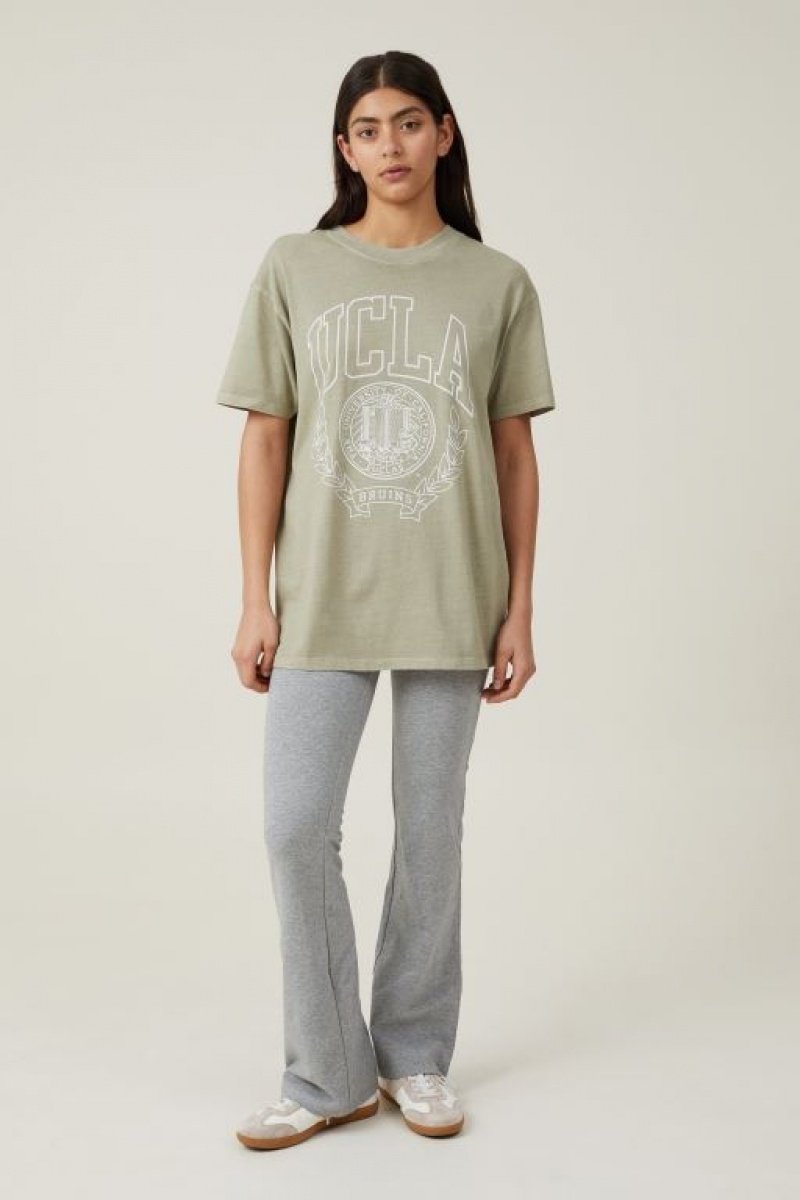 Camisetas Estampadas Cotton On The Oversized Estampadas License Mujer Verde Oliva | 13c233POTJ6