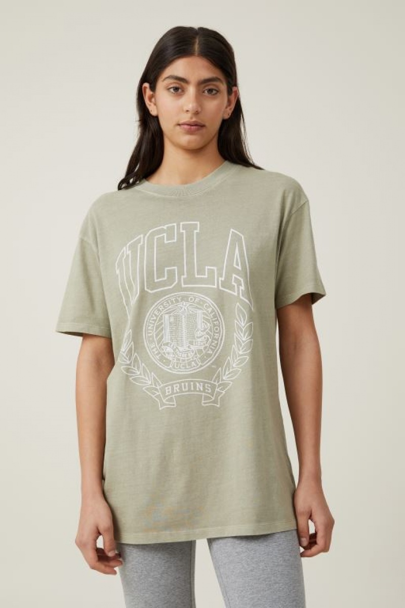 Camisetas Estampadas Cotton On The Oversized Estampadas License Mujer Verde Oliva | 13c233POTJ6