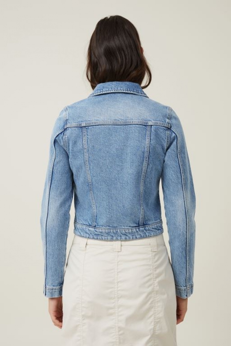 Chaquetas Cotton On Fitted Zip Denim Mujer Azules | Z1EDa4ywbxY