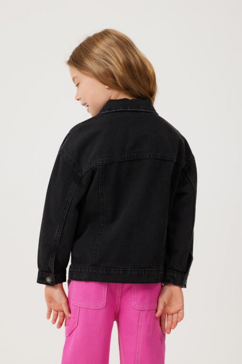 Chaquetas Cotton On Oversized Denim Niña Negras | 3NoauOJEqSg