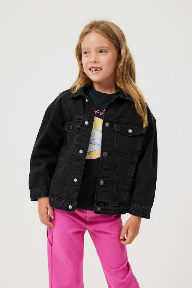 Chaquetas Cotton On Oversized Denim Niña Negras | 3NoauOJEqSg