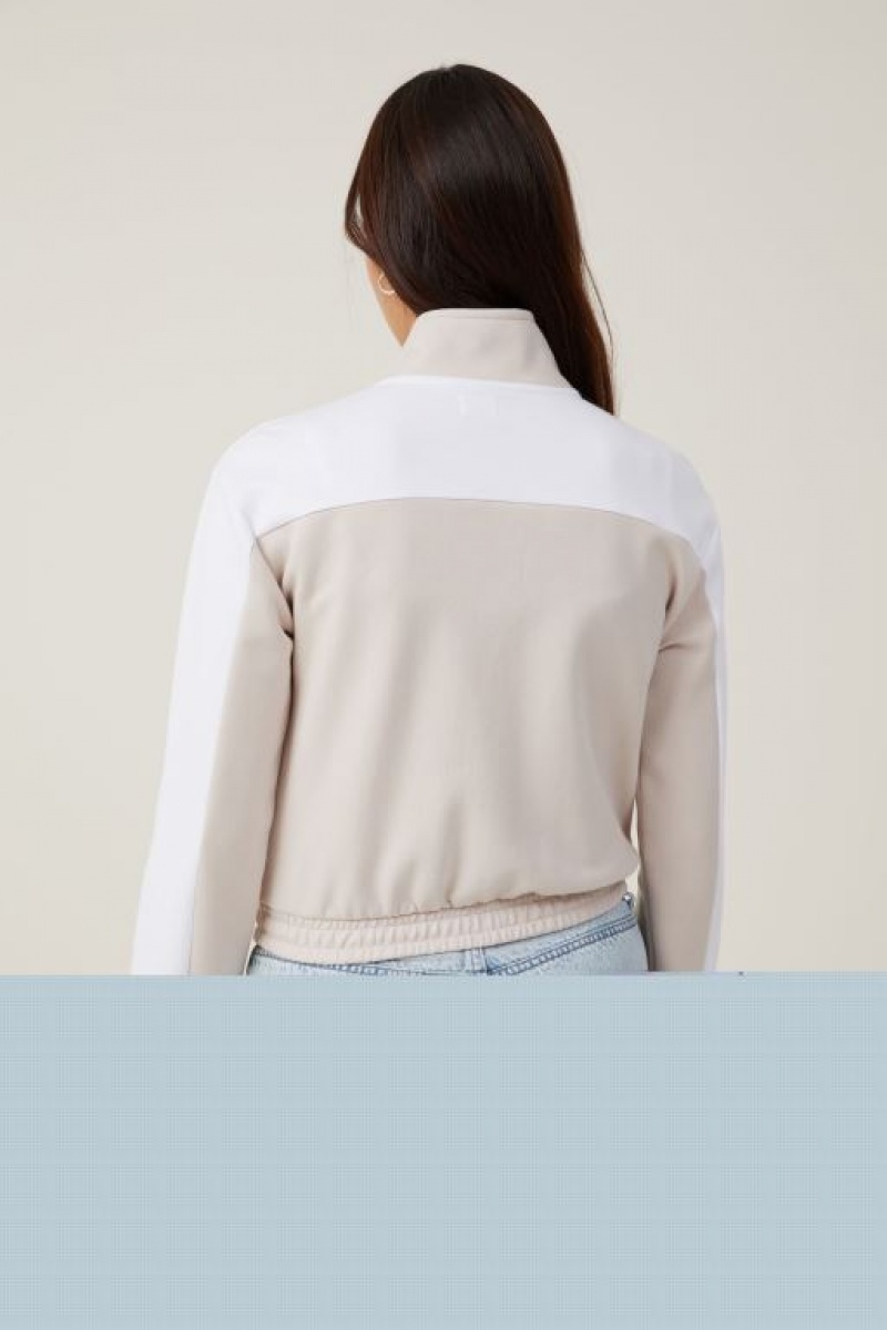 Chaquetas Cotton On Retro Deportivo Cropped Zip Through Mujer Gris | W84aTuH5daq