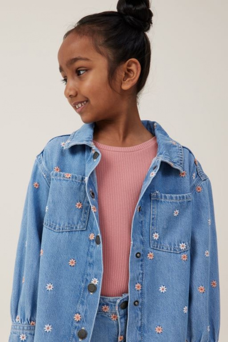 Chaquetas Cotton On Sophie Denim Shacket Niña Azules | 9aNAwgnrkzu