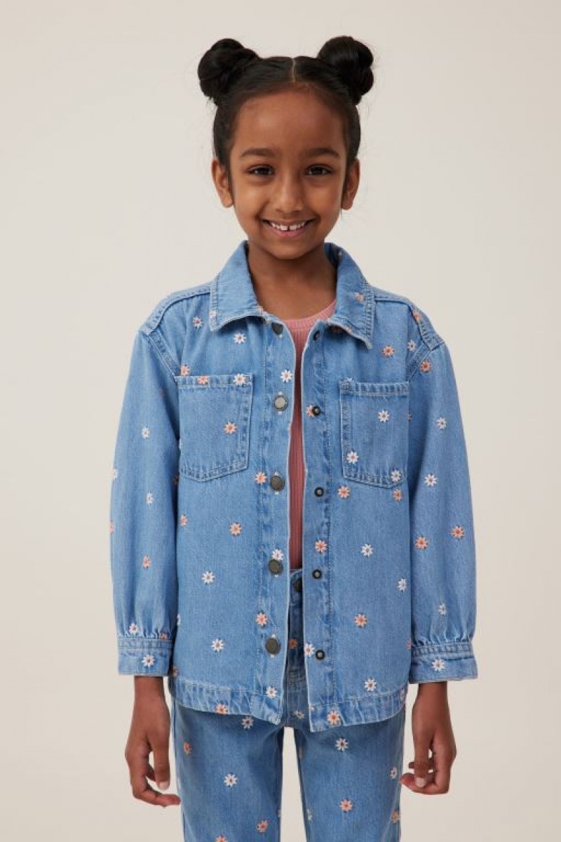 Chaquetas Cotton On Sophie Denim Shacket Niña Azules | 9aNAwgnrkzu