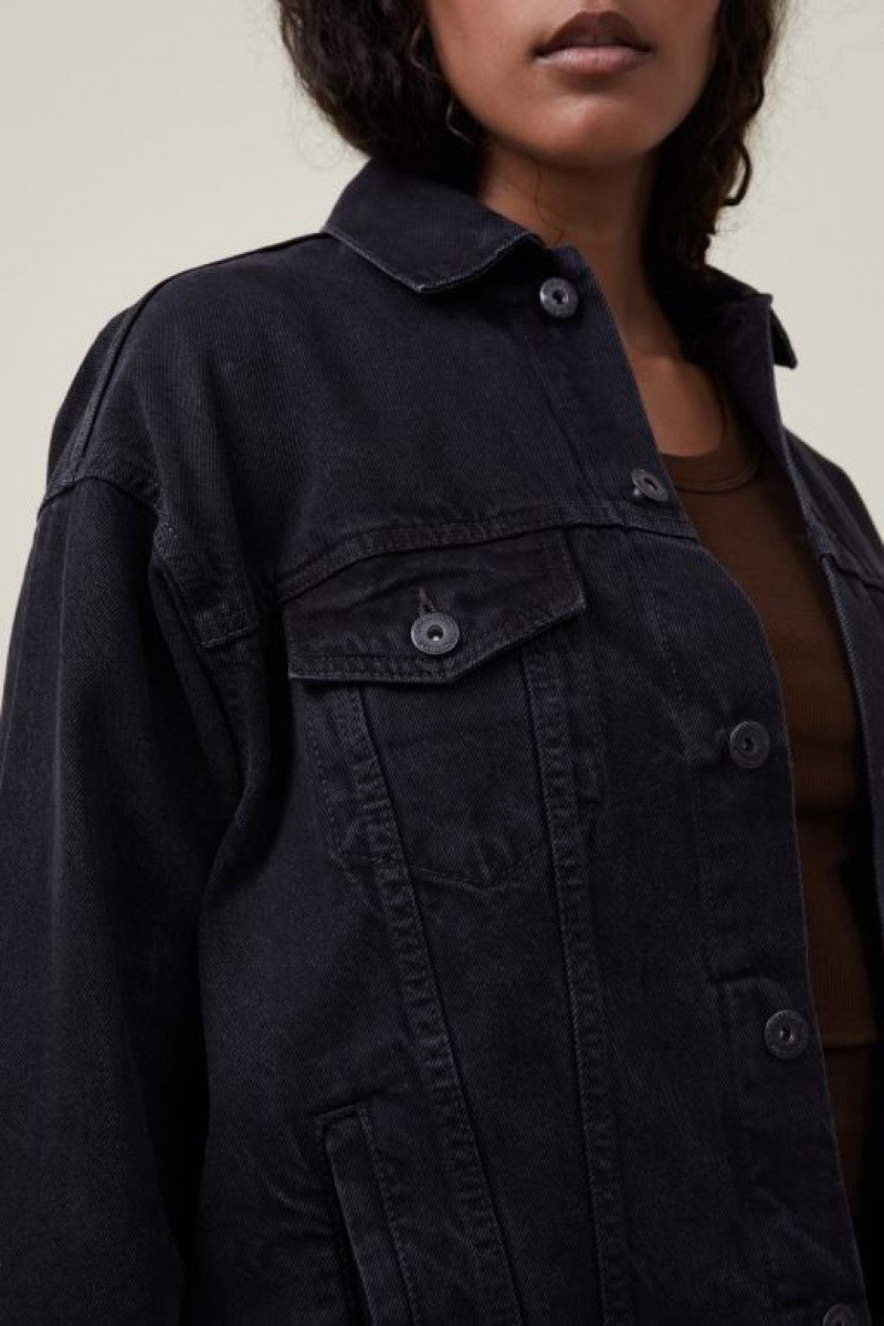 Chaquetas Cotton On The Oversized Denim Mujer Gris Oscuro Negras | kcLX4v4RIYC