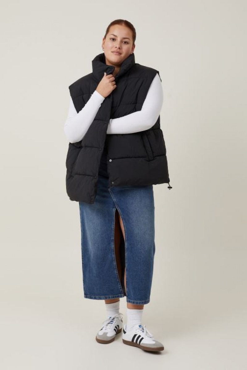 Chaquetas Cotton On The Recycled Mother Puffer Vest 2.0 Mujer Negras | ykvAjDEDjOS